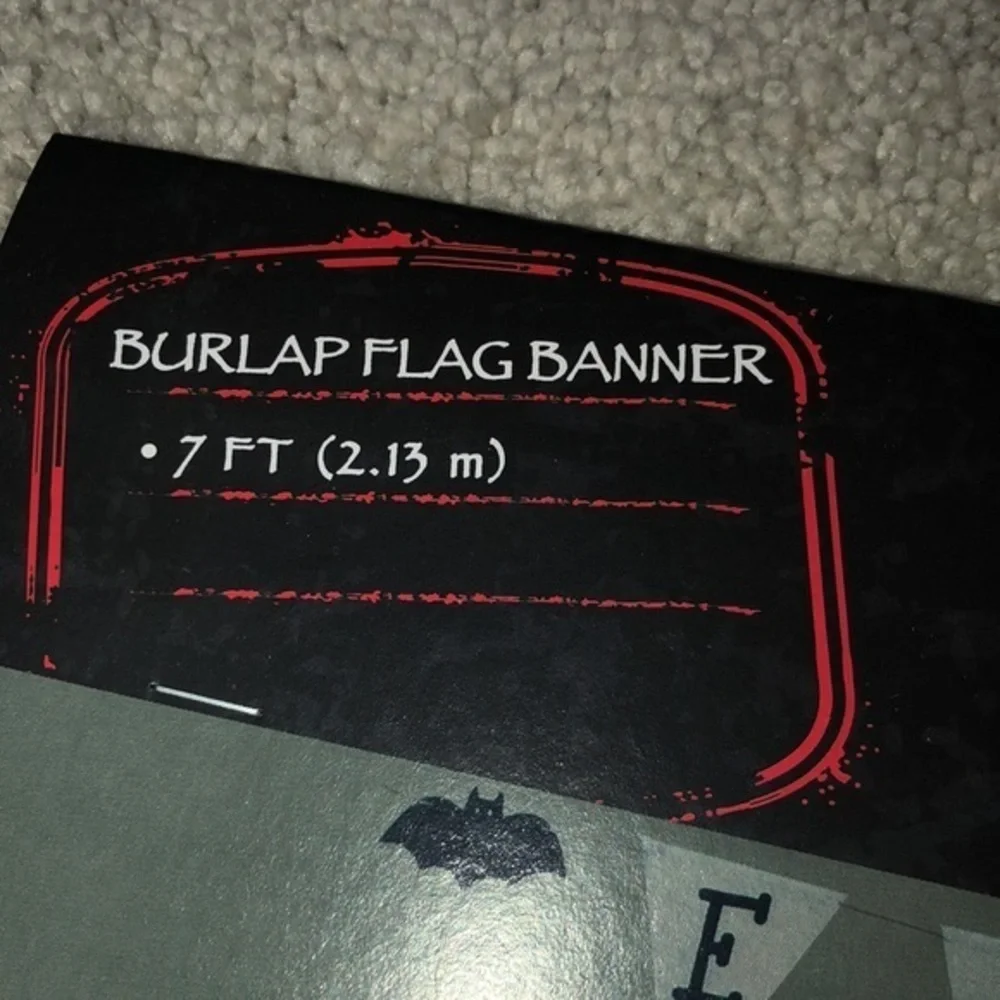 EEK Halloween‎ Burlap Flag Garland Banner 7 Ft Bats